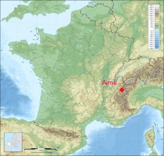 Situation de Aime-la-Plagne sur la carte de France