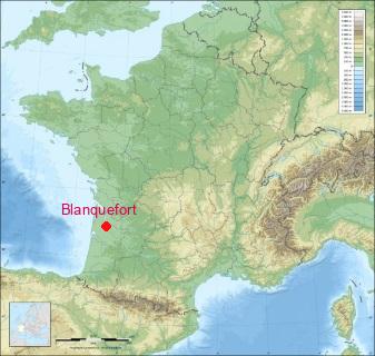 Situation de Blanquefort sur la carte de France