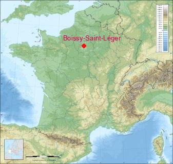Situation de Boissy-Saint-Léger sur la carte de France