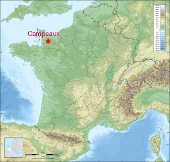 Situation de Campeaux sur la carte de France
