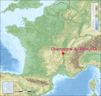 Situation de Champagne-au-Mont-d'Or sur la carte de France