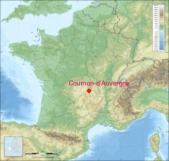 Situation de Cournon-d'Auvergne sur la carte de France