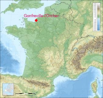 Situation de Gonfreville-l'Orcher sur la carte de France