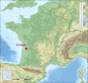 Situation de Jonzac sur la carte de France