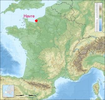 Situation de Le Havre sur la carte de France