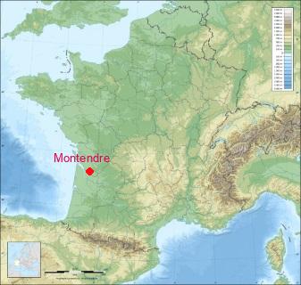 Situation de Montendre sur la carte de France