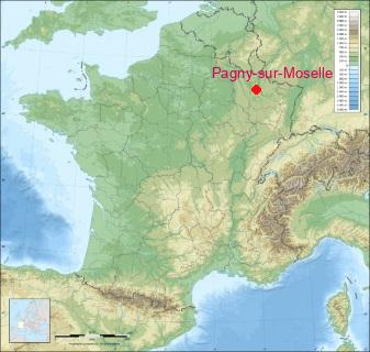 Situation de Pagny-sur-Moselle sur la carte de France