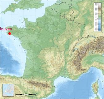 Situation de Pleuven sur la carte de France
