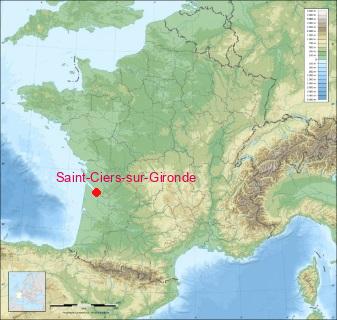 Situation de Saint-Ciers-sur-Gironde sur la carte de France