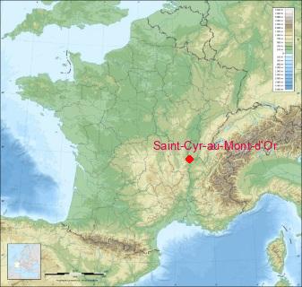 Situation de Saint-Cyr-au-Mont-d'Or sur la carte de France