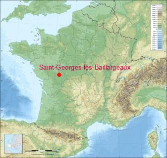 Situation de Saint-Georges-lès-Baillargeaux sur la carte de France