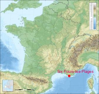 Situation de Six-Fours-les-Plages sur la carte de France