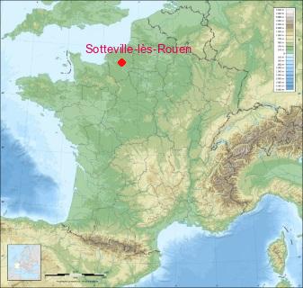 Situation de Sotteville-lès-Rouen sur la carte de France