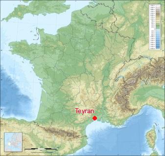 Situation de Teyran sur la carte de France