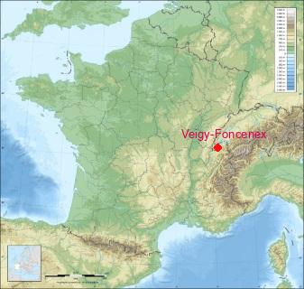 Situation de Veigy-Foncenex sur la carte de France