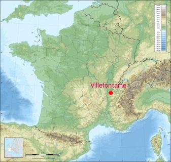 Situation de Villefontaine sur la carte de France