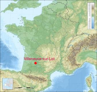 Situation de Villeneuve-sur-Lot sur la carte de France